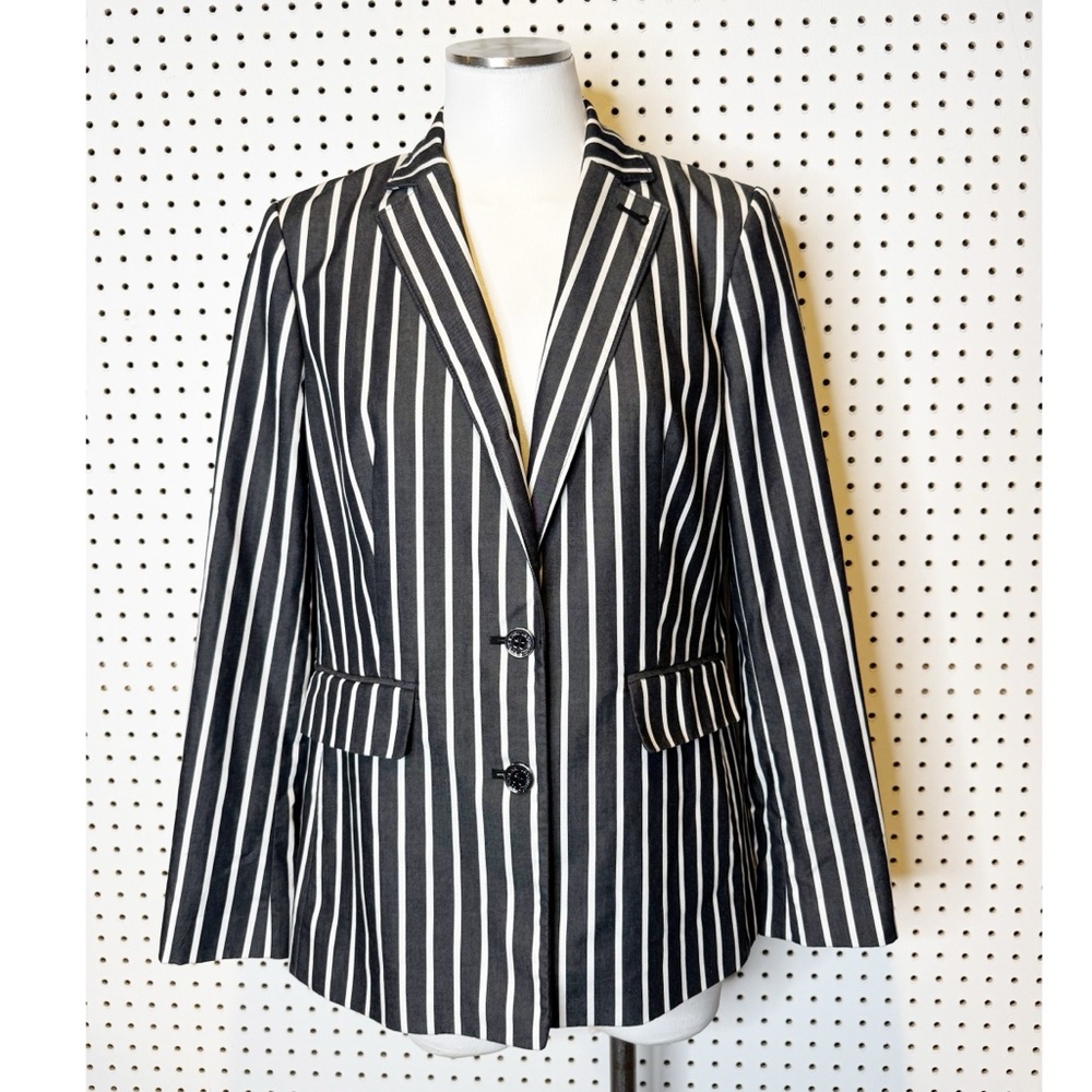 Karl Lagerfeld‎ Paris | Striped Blazer, Vertical Black and White Stripes Sz. 10
